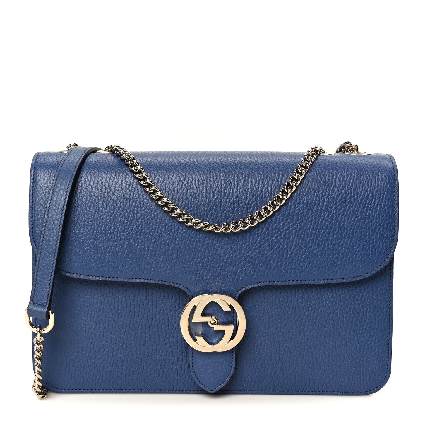 Dollar Calfskin Small Interlocking G Shoulder Bag Caspian