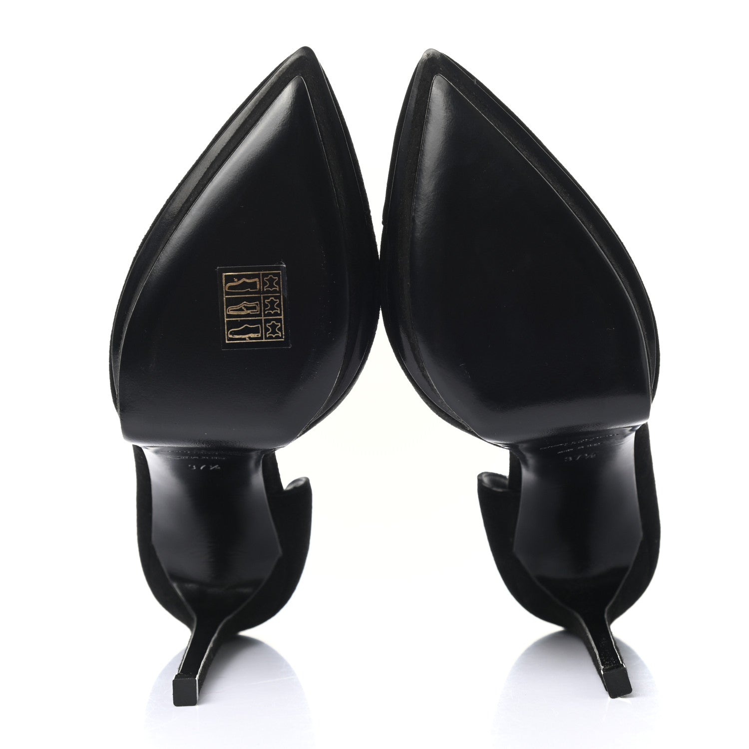 Saint Laurent Suede Janis 105 D'Orsay Pumps 37.5 Black 5 of 9