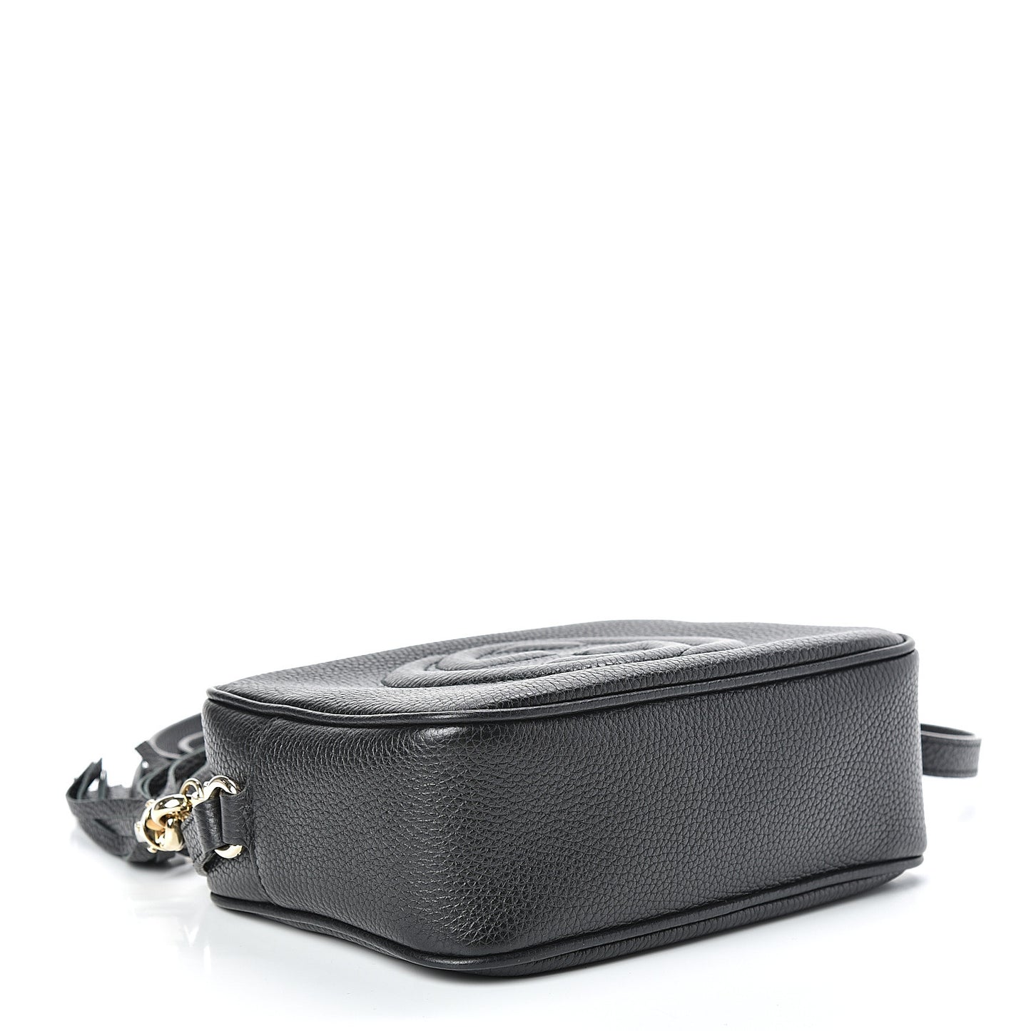 Pebbled Calfskin Small Soho Disco Bag Black