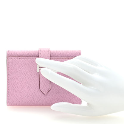 Hermes Epsom Tri-Fold Compact Bearn Wallet Mauve Sylvester 2 of 7