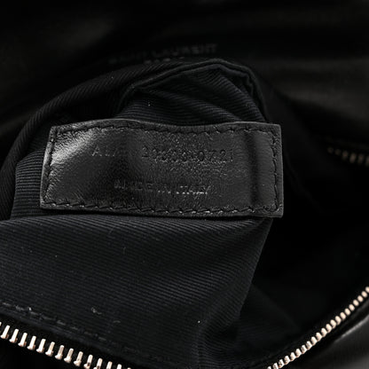 Saint Laurent Lambskin Quilted Toy Loulou Puffer Monogram Chain Satchel Black 7 of 11