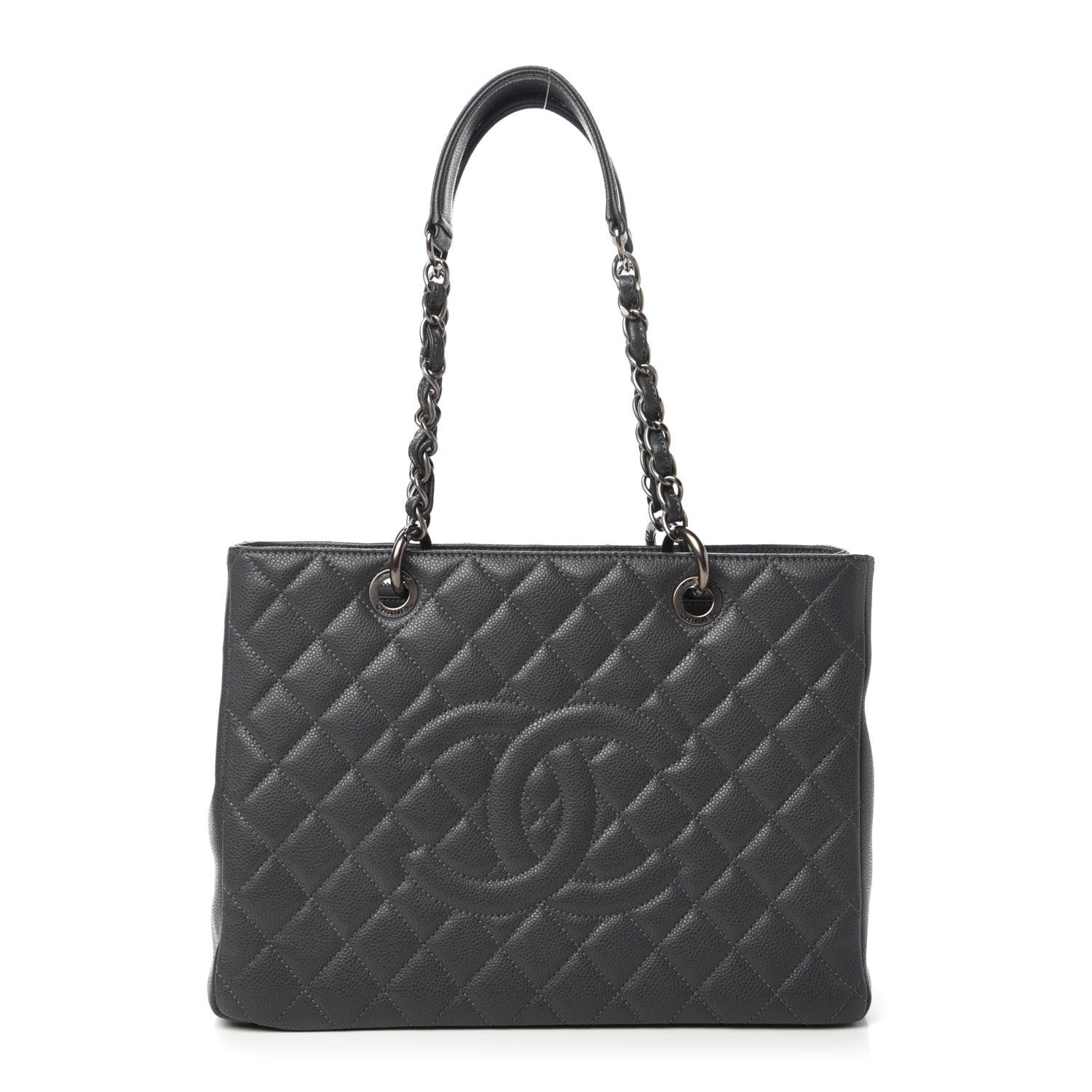 Chanel Caviar Quilted Grand Shopping Tote GST Dark Grey 1 of 9