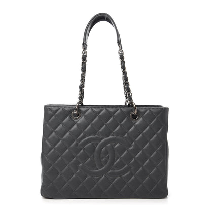 Chanel Caviar Quilted Grand Shopping Tote GST Dark Grey 1 of 9