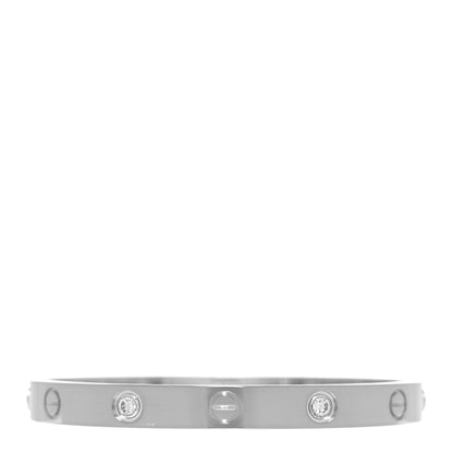 Cartier 18K White Gold 4 Diamond LOVE Bracelet 16 1 of 4