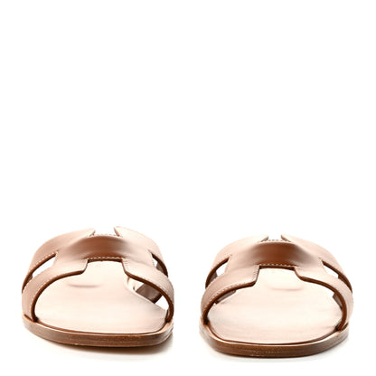 Hermes Box Calfskin Oran Sandals 41 Gold 3 of 10