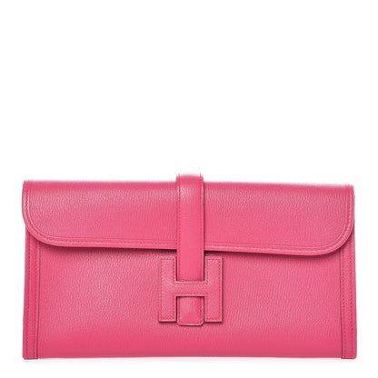 Hermes Chèvre Mysore Jige Elan 29 Clutch Rose Shocking 1 of 8