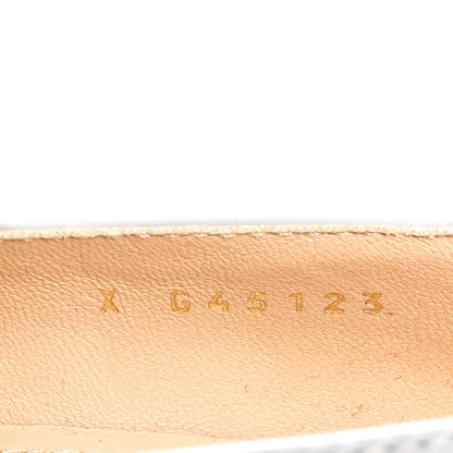Chanel Shiny Calfskin Logo Loafers 36.5 Light Grey 9 of 10