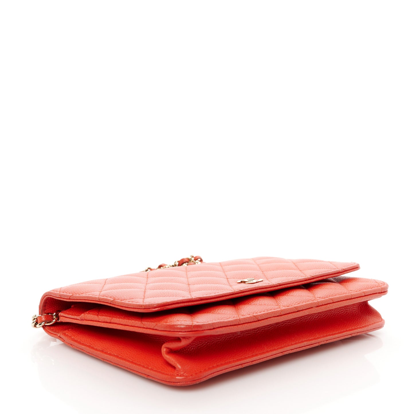 Caviar Quilted Wallet on Chain WOC Red