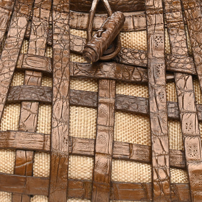 Nancy Gonzalez Crocodile Woven Tote Chocolate 7 of 12