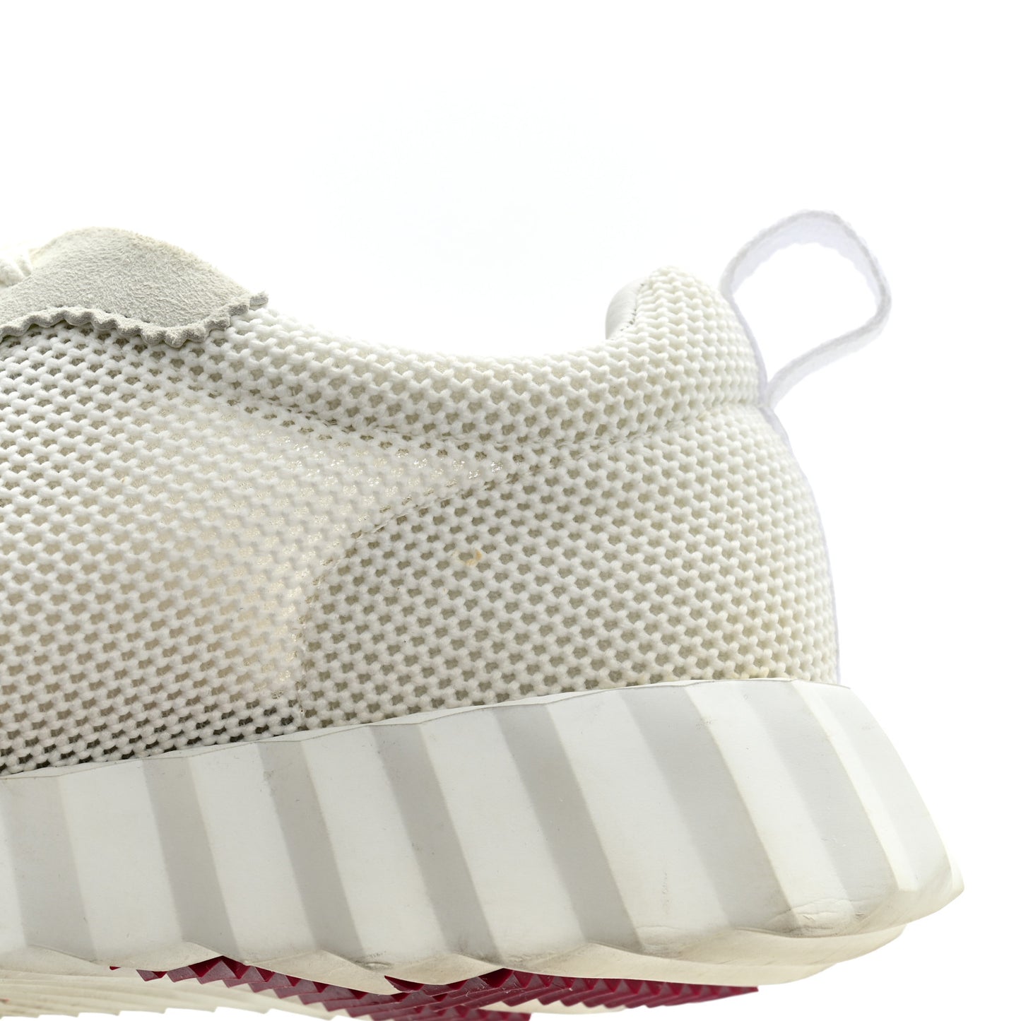 Air Mesh Suede Goatskin Bouncing Sneakers 35 White Orange Pink