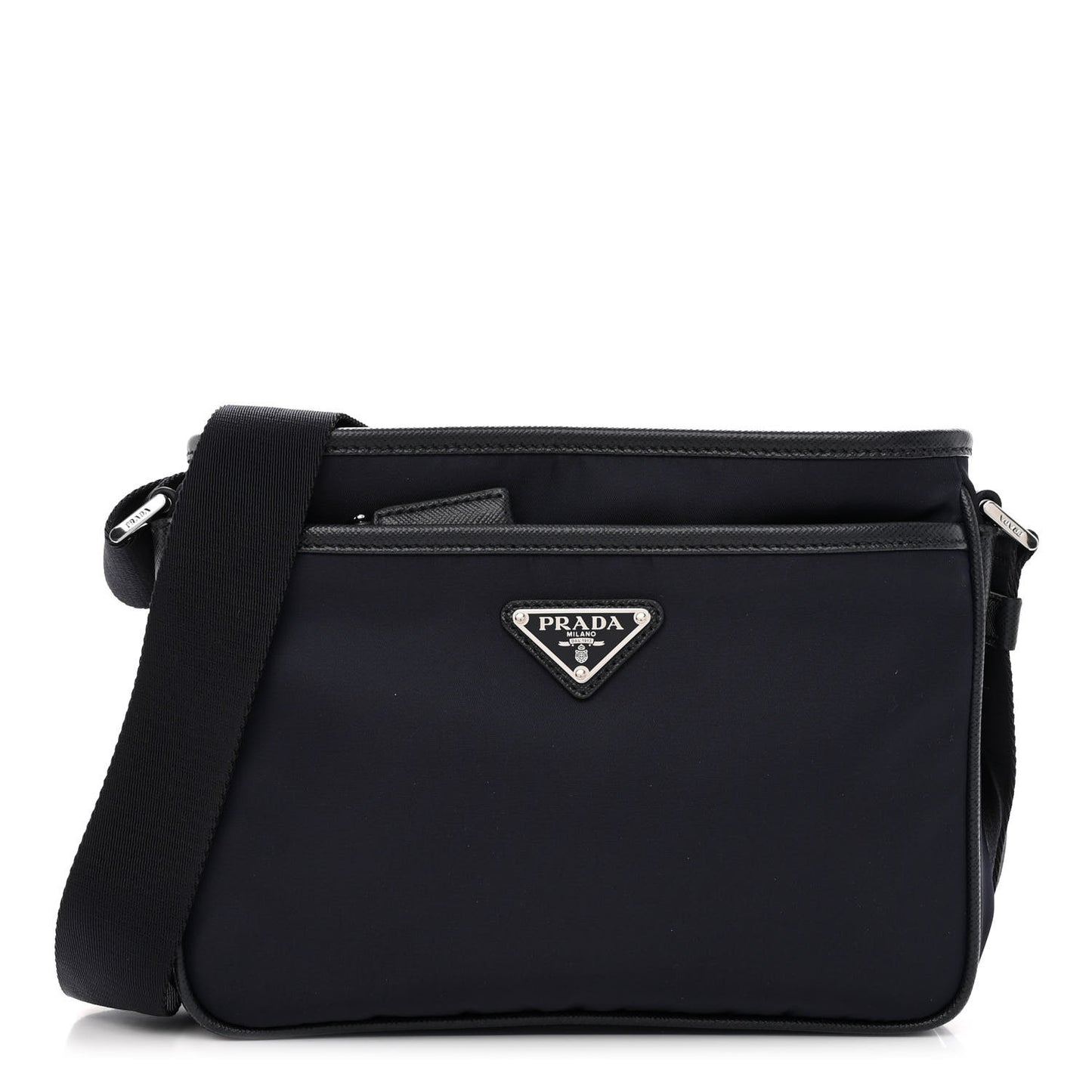Tessuto Nylon Saffiano Messenger Bag Blue