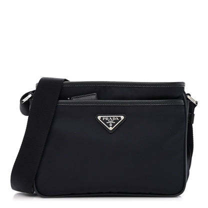Prada Tessuto Nylon Saffiano Messenger Bag Blue 1 of 9