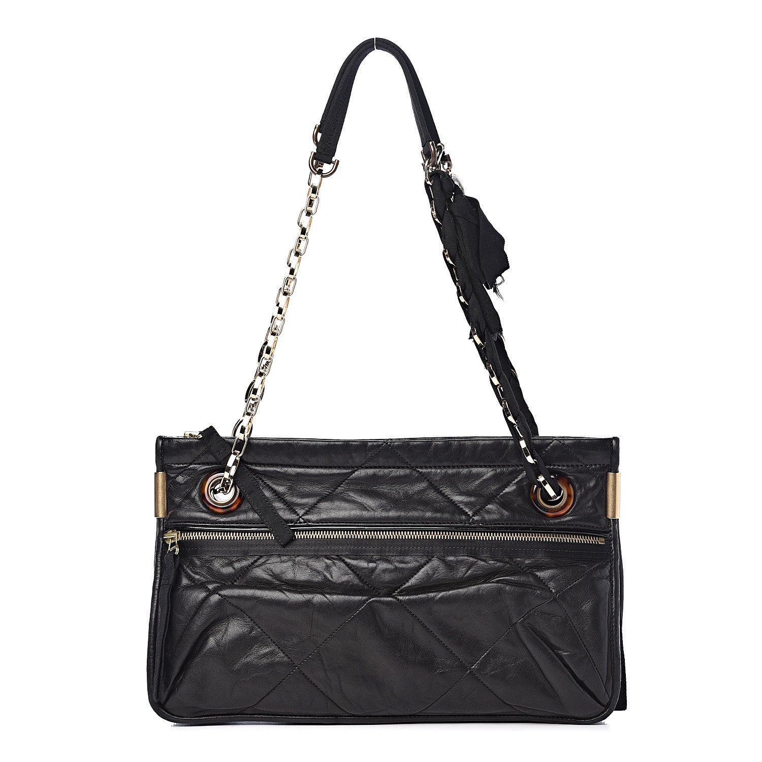 Lanvin Lambskin Quilted Medium Amalia Shoulder Bag Black 1 of 9