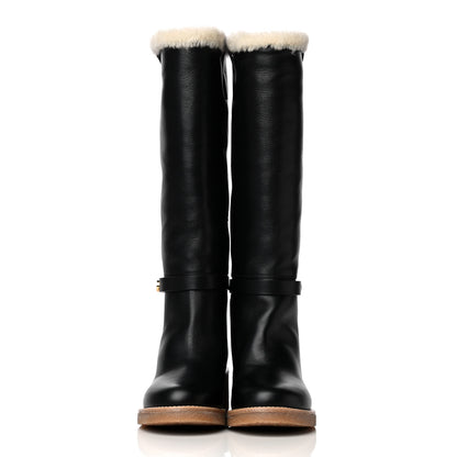 Christian Dior Calfskin Shearling D-Furious Boots 37 Black 3 of 20