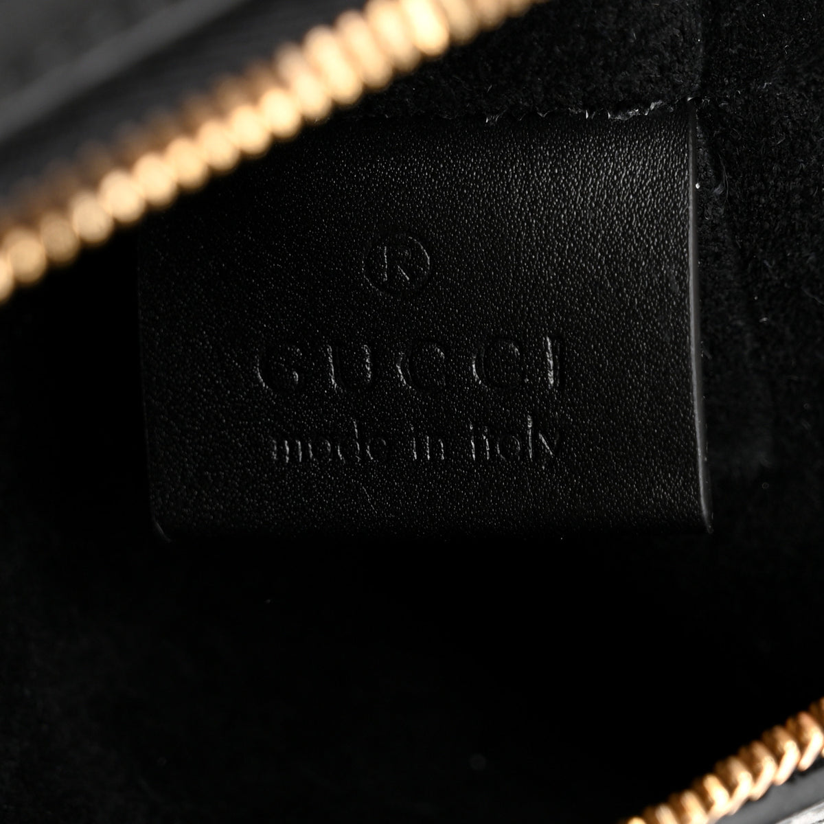 GG Calfskin Embossed B Medium Shoulder Bag Arabella Black