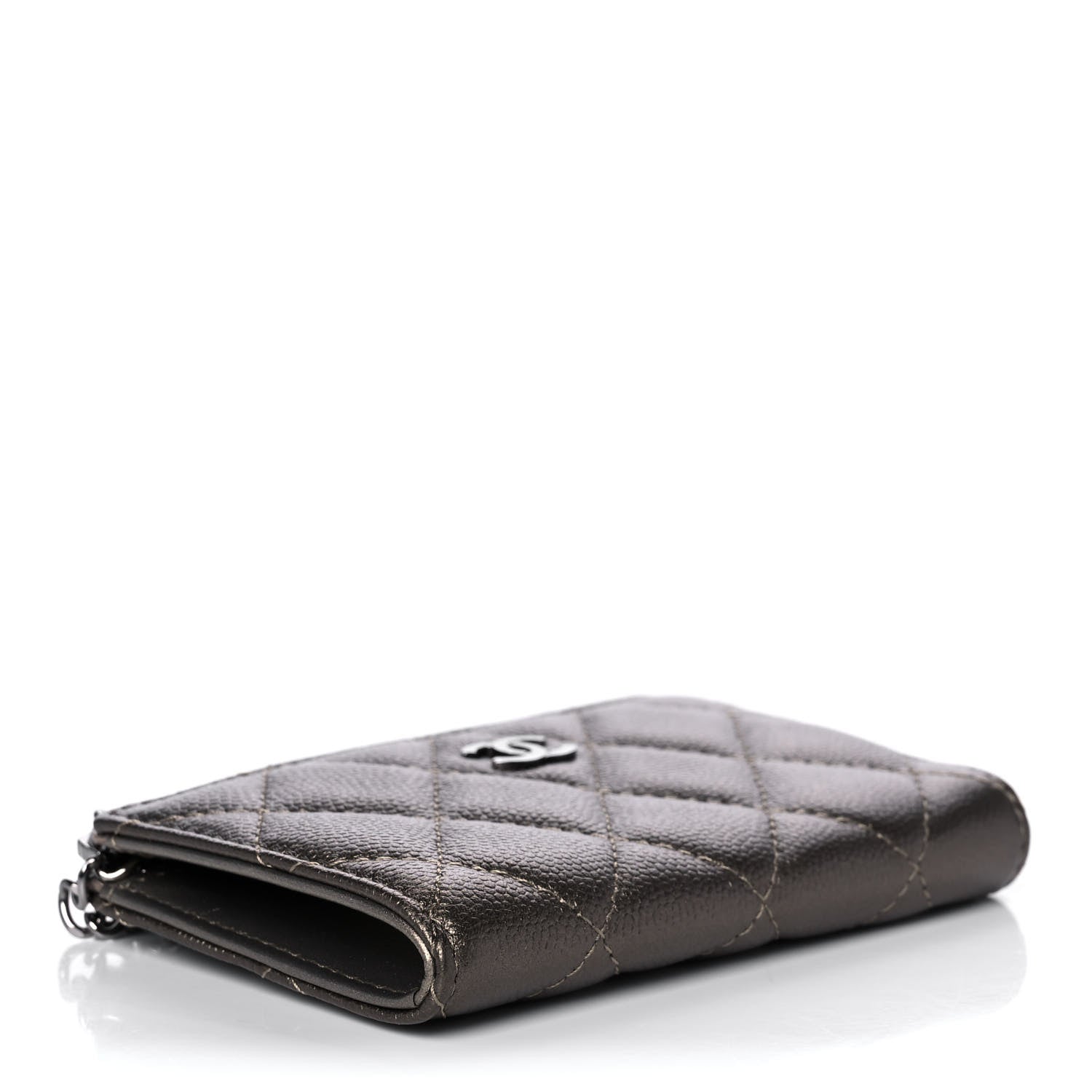 Chanel Metallic Caviar Quilted Key Holder Case Bronze 4 of 7