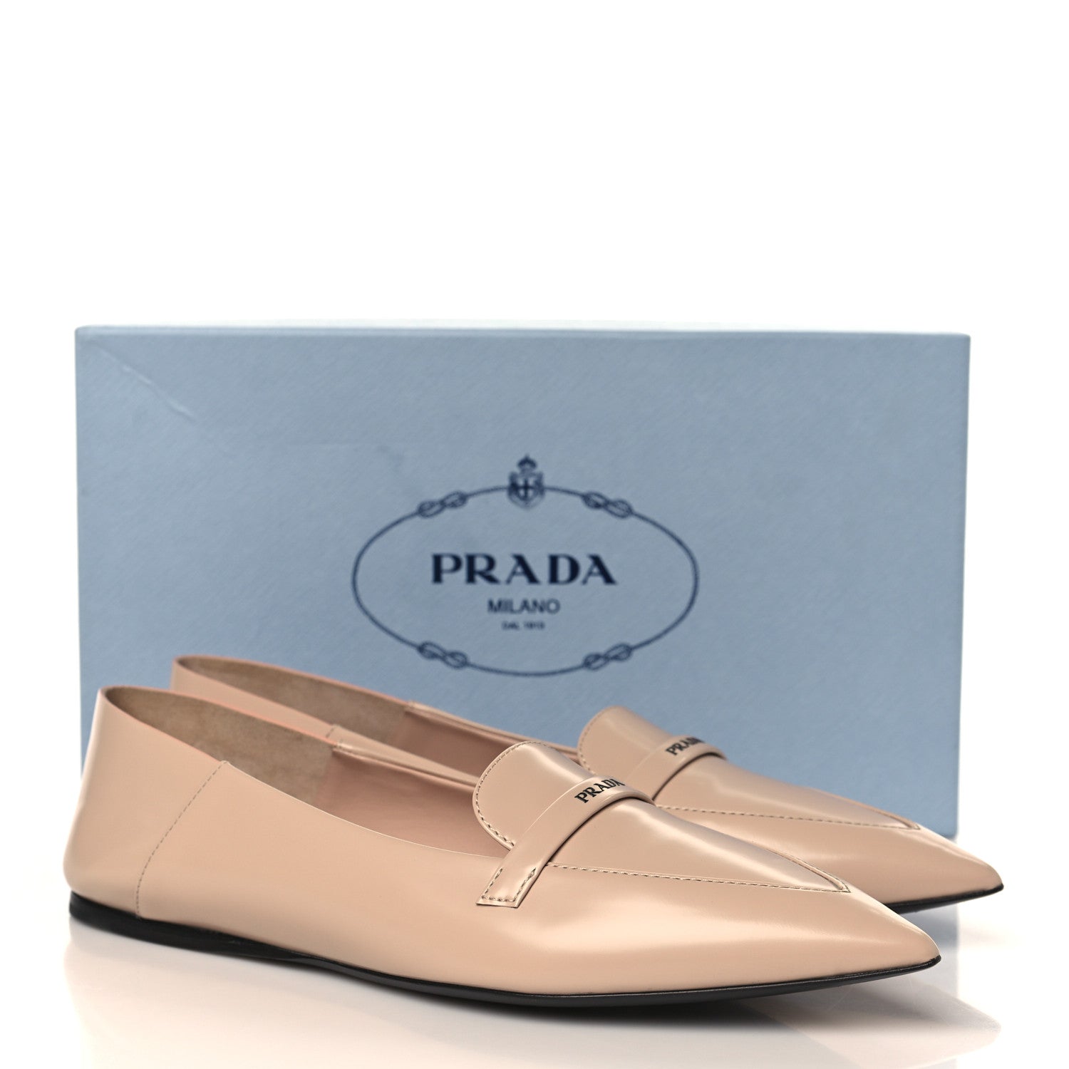 Prada Spazzolato Logo Loafer 39.5 Cipria 8 of 8
