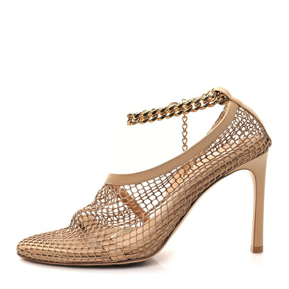 Bottega Veneta Mesh Nappa Chunky Chain Sandals 39.5 Beige Pony 1 of 8