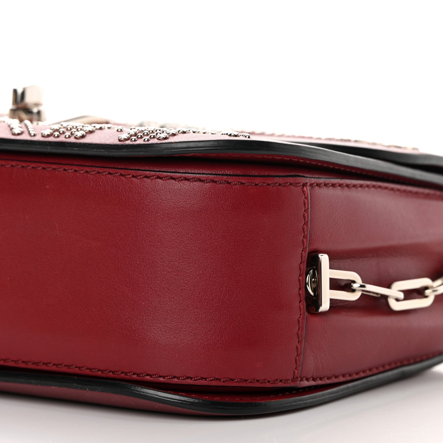 Valentino Garavani Vitello Loveblade Embellished Chain Flap Bag Rubino 8 of 16