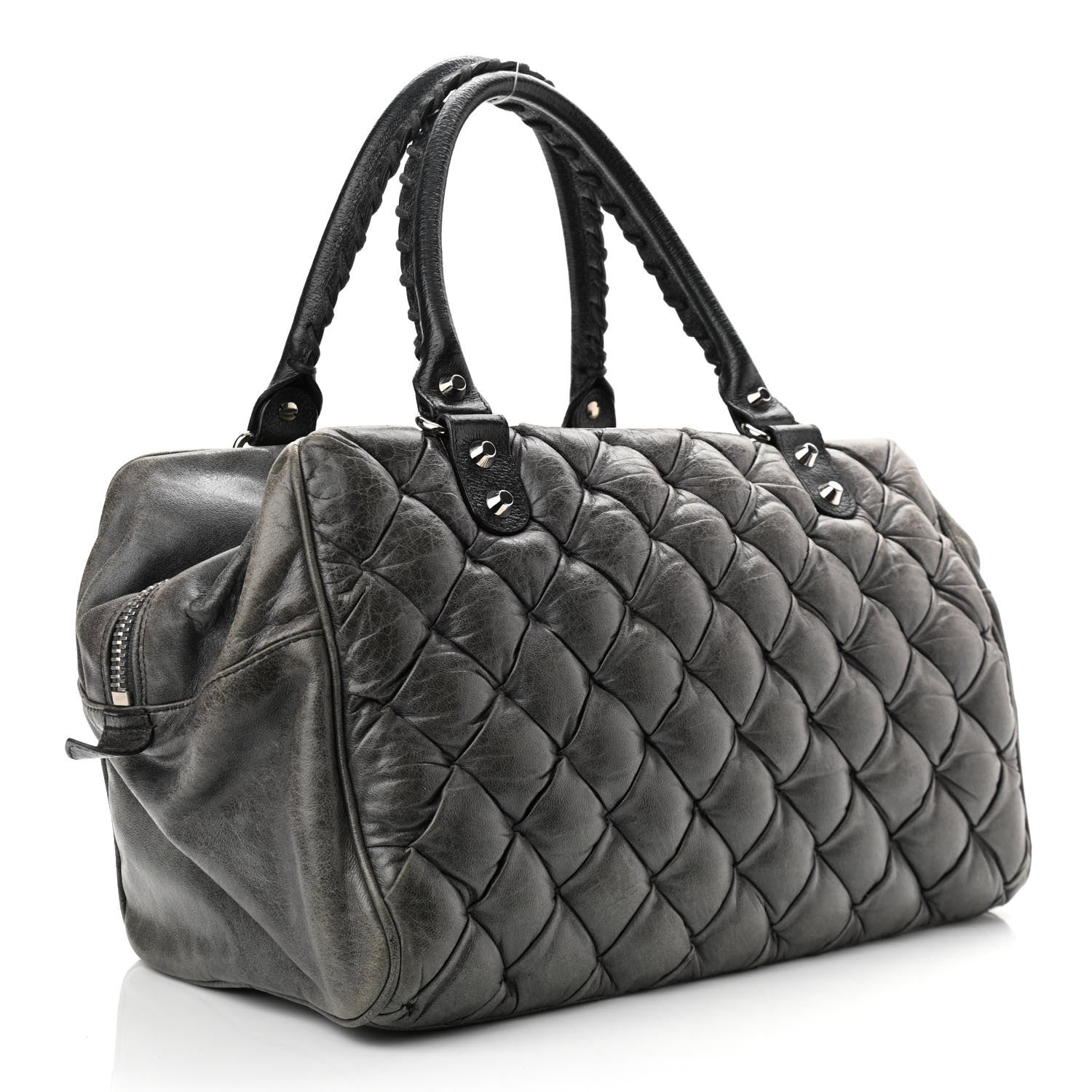 Balenciaga Chevre Quilted Matelasse MM Gris Fossile 2 of 14