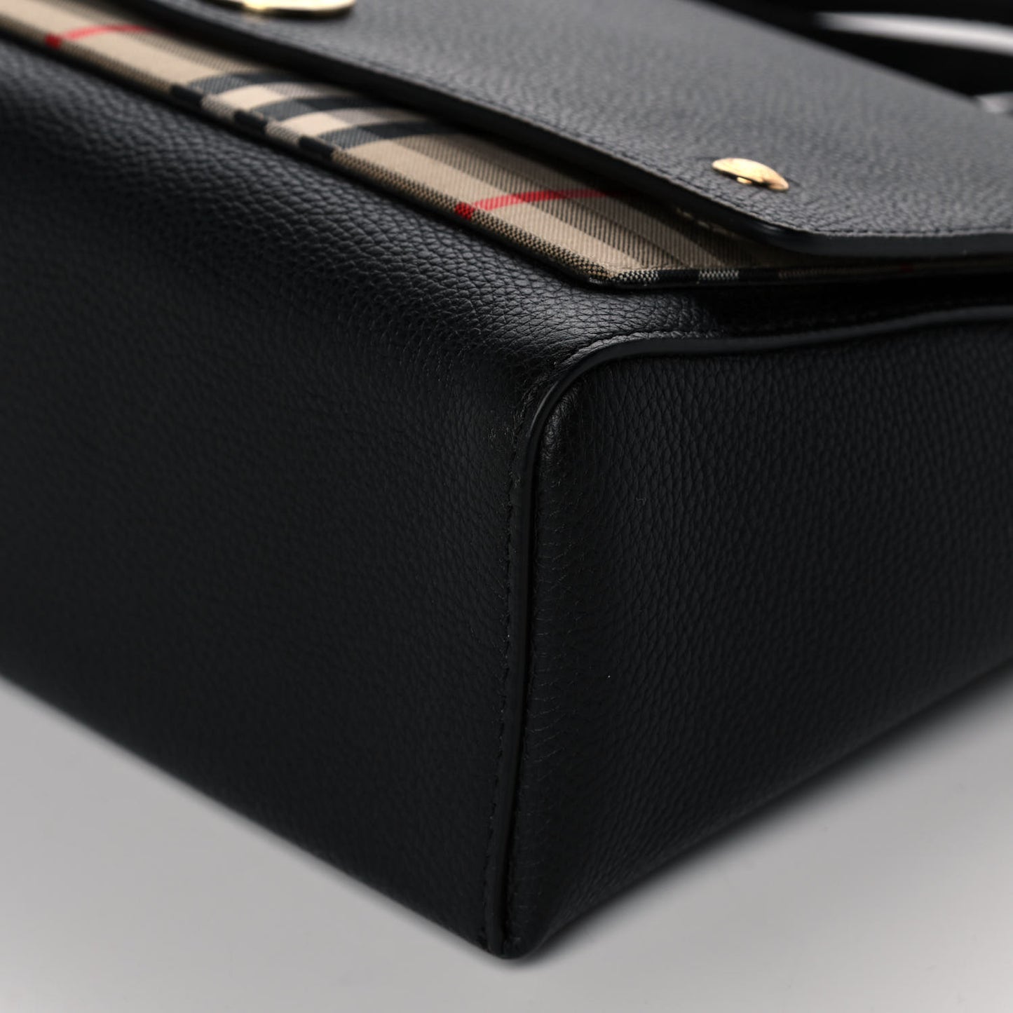 Grainy Calfskin Vintage Check Note Crossbody Bag Black