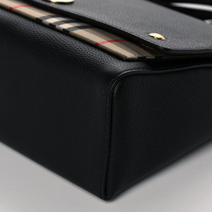 Burberry Grainy Calfskin Vintage Check Note Crossbody Bag Black 9 of 9