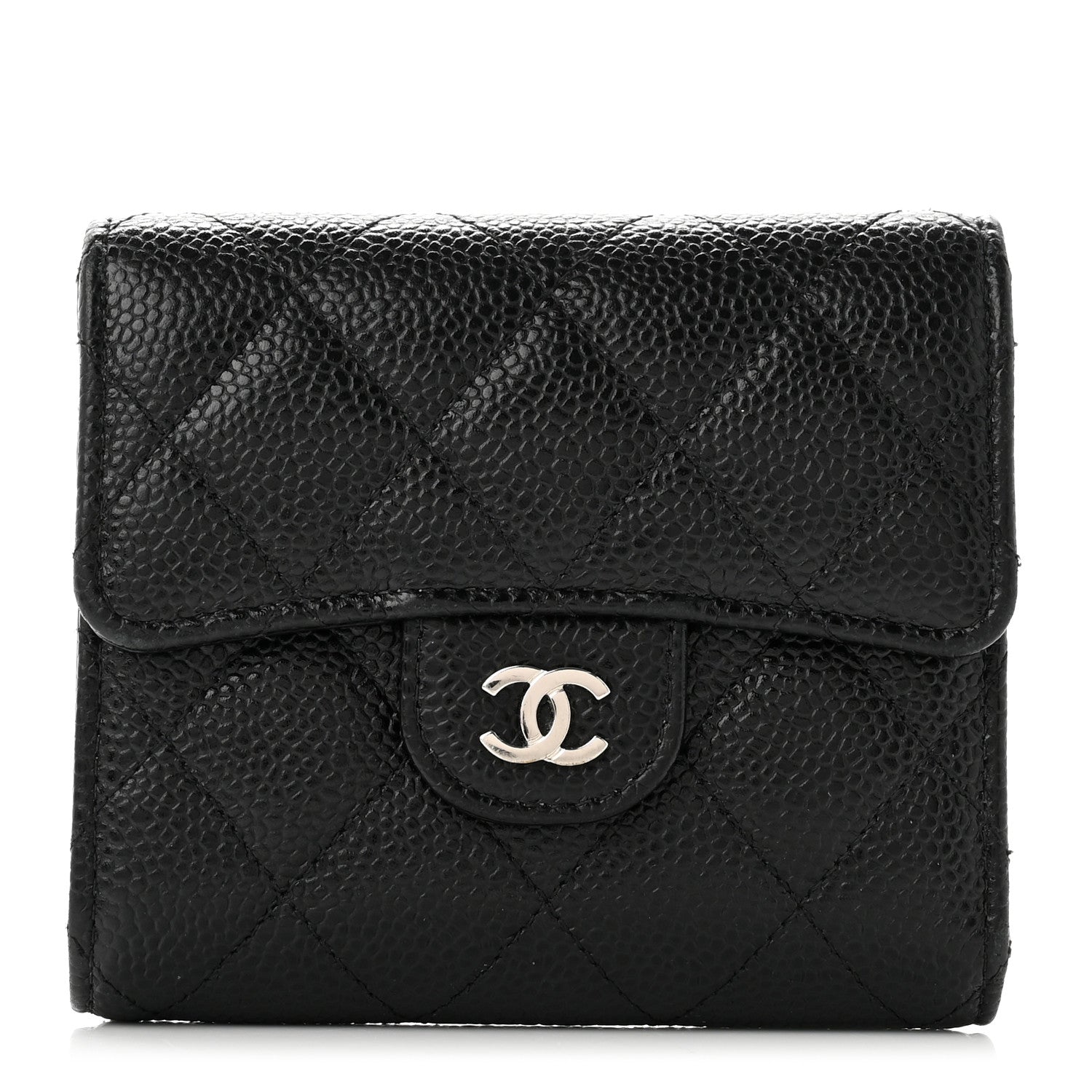 Chanel Caviar Quilted Compact Flap Wallet Black 1 of 9
