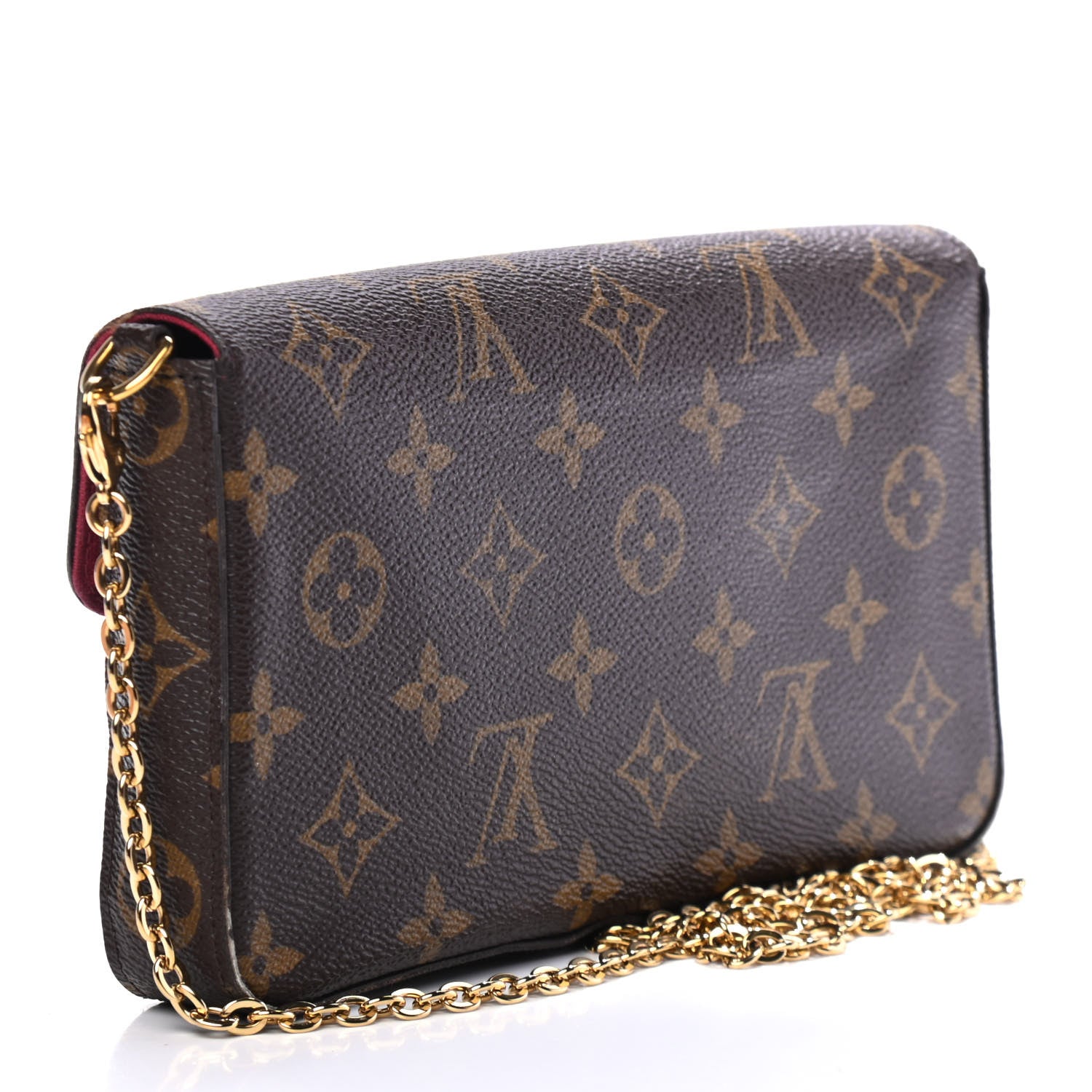 Louis Vuitton Monogram Pochette Felicie Chain Wallet Fuchsia 2 of 4