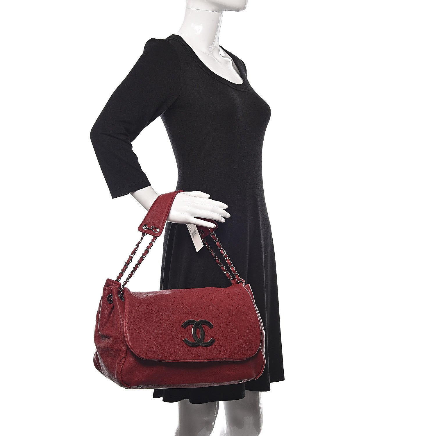 Chanel Calfskin Diamond Stitch Accordion Flap Light Bordeaux 2 of 10