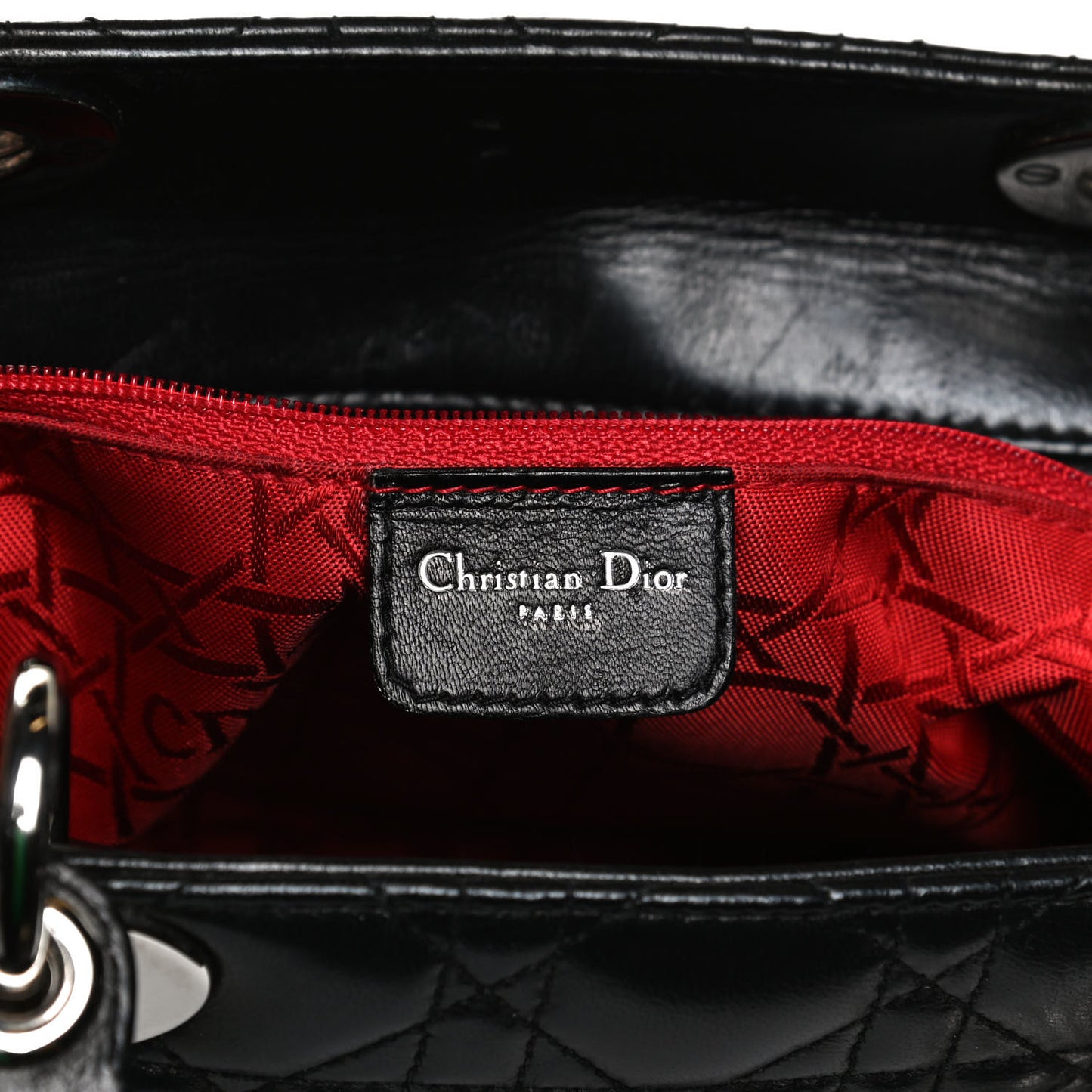 Lambskin Cannage Large Lady Dior Black