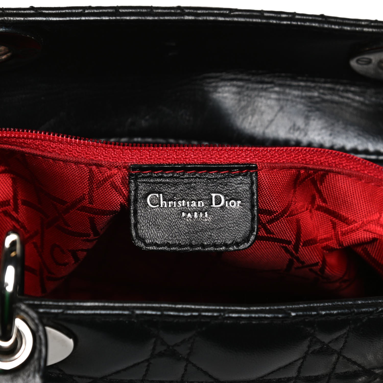 Christian Dior Lambskin Cannage Large Lady Dior Black 5 of 11