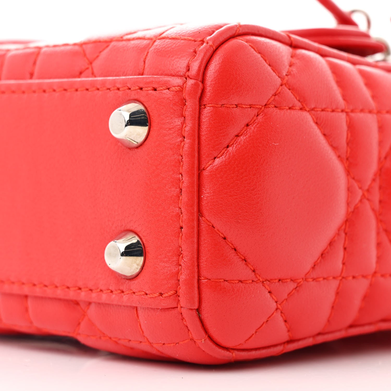 Christian Dior Lambskin Cannage Micro Lady Dior Red 10 of 10