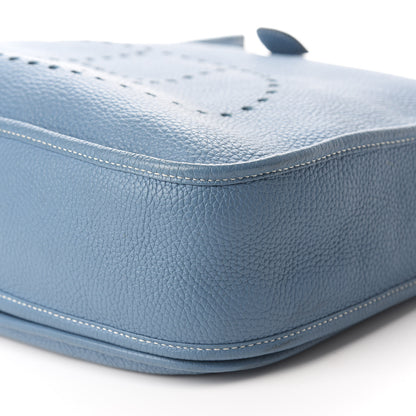 Hermes Taurillon Clemence Evelyne III GM Blue Jean 7 of 14