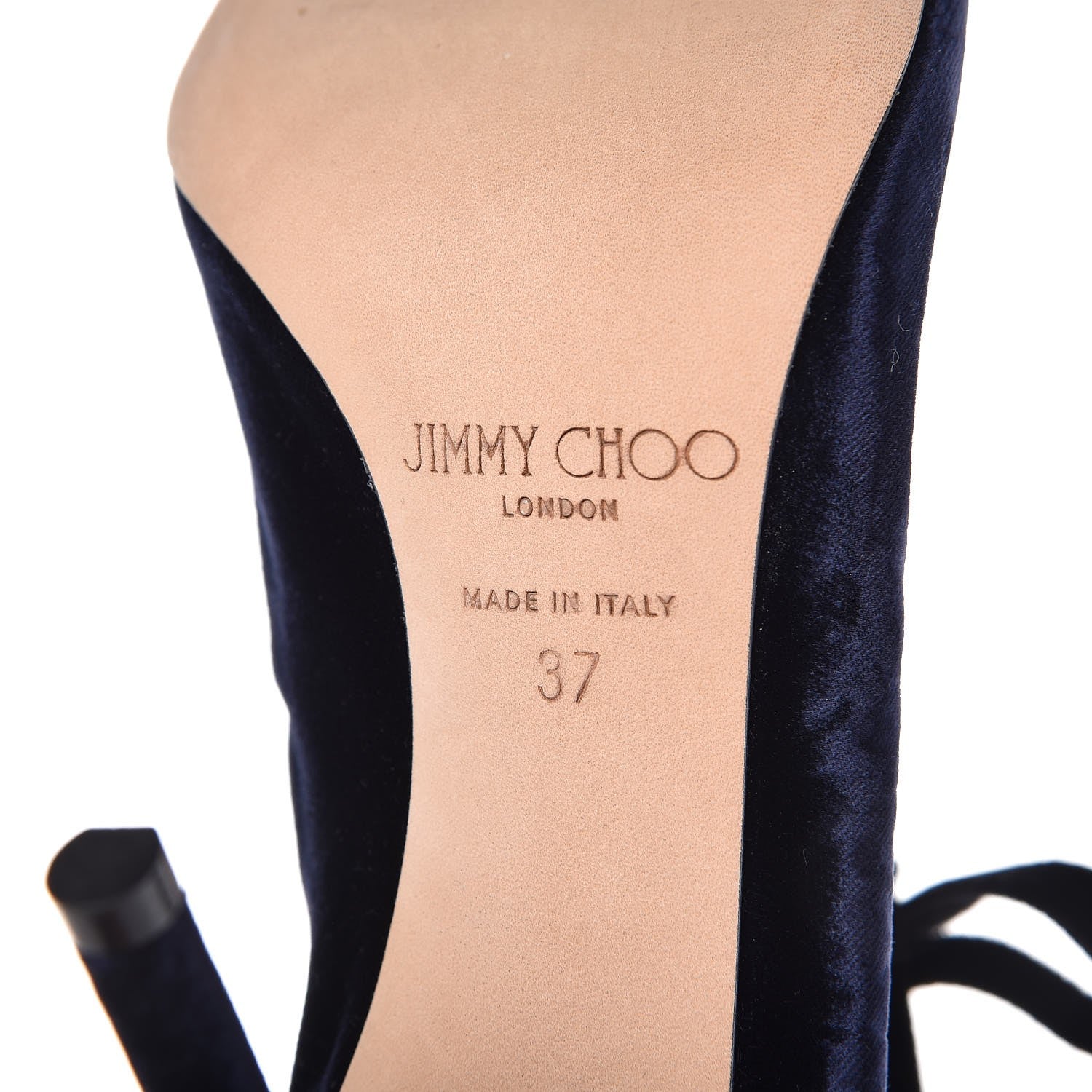Jimmy Choo Velvet Lace Up Mavy Booties 37 Navy 8 of 10