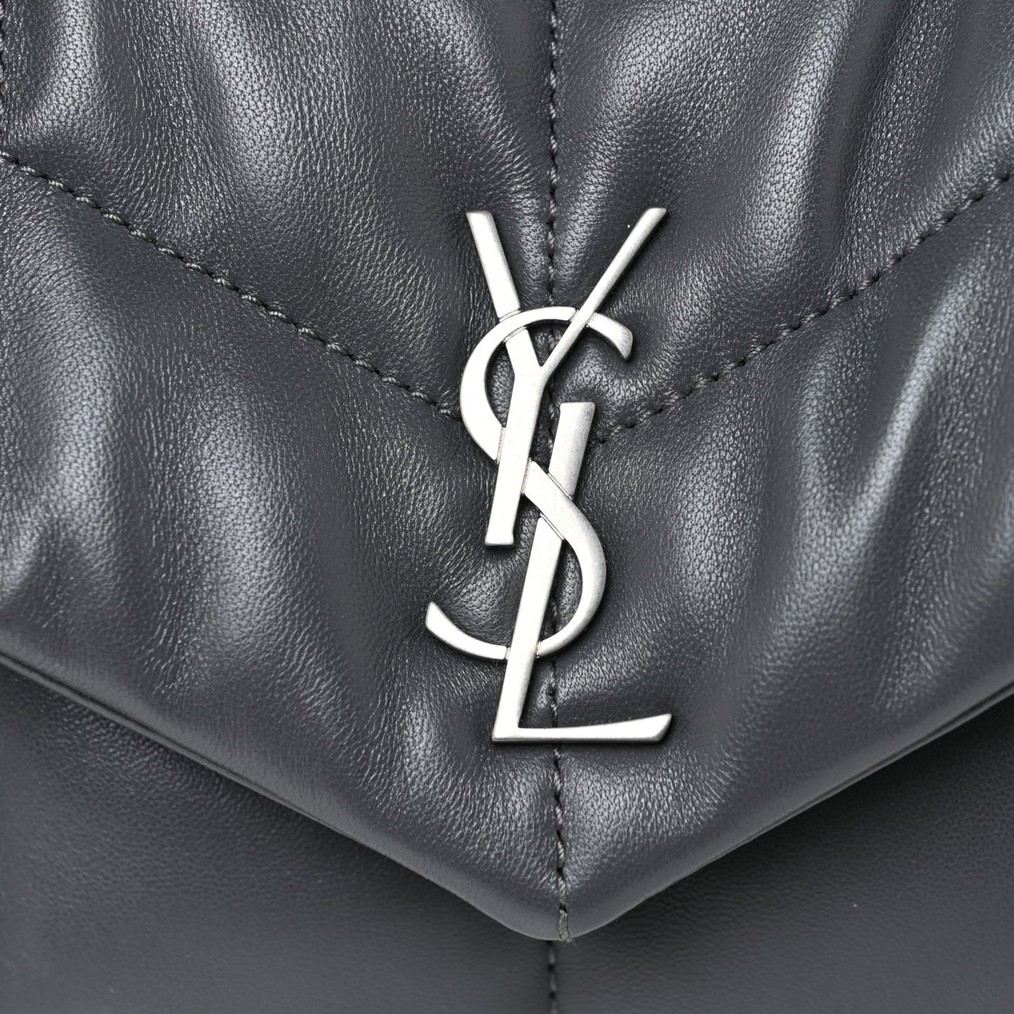 Lambskin Quilted Toy Loulou Puffer Monogram Chain Satchel Storm