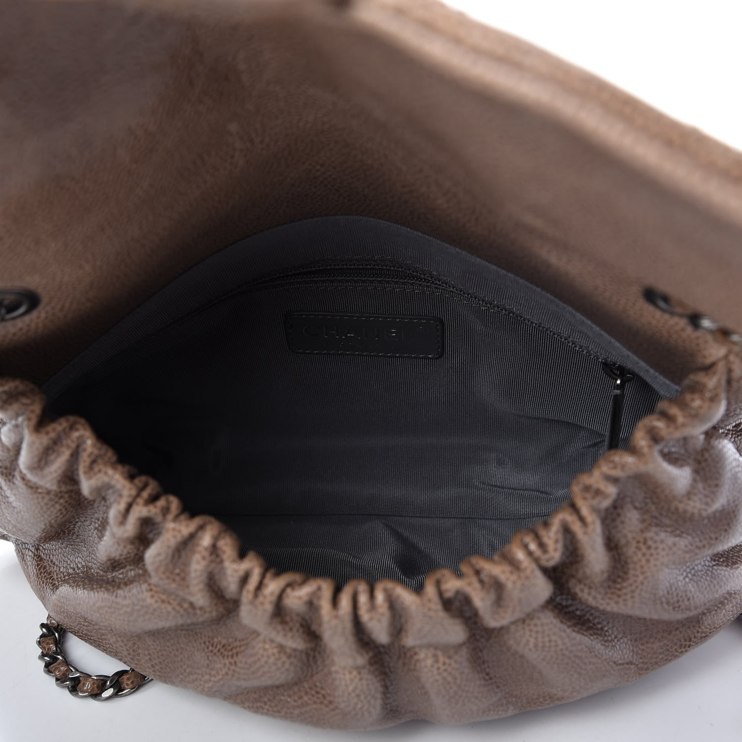 Chanel Caviar Quilted Medium Elastic Flap Brown 5 of 10
