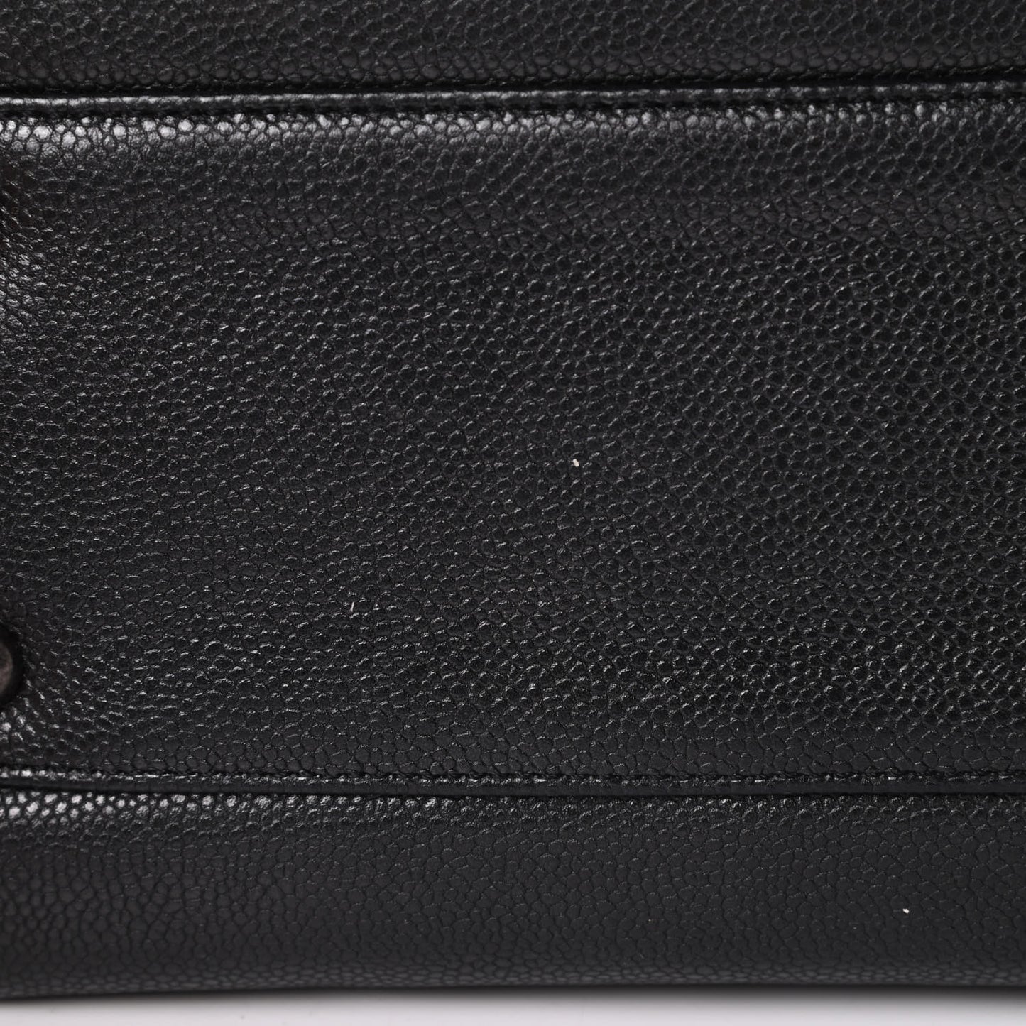 Metallic Grained Calfskin Medium Woven Chain Shopping Tote Black