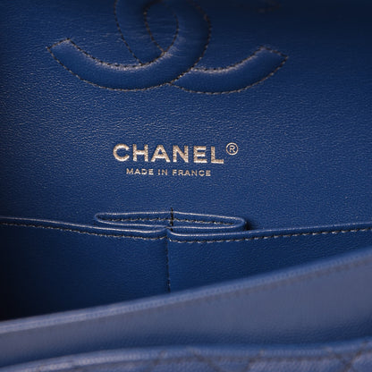Chanel Caviar Quilted Medium Double Flap Dark Blue 9 of 11