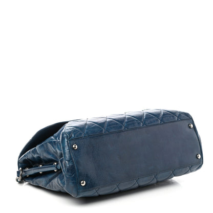 Chanel Glazed Calfskin Boy Satchel Flap Blue 4 of 10