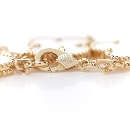 Van Cleef & Arpels 18K Yellow Gold Mother of Pearl 5 Motifs Vintage Alhambra Bracelet 4 of 5