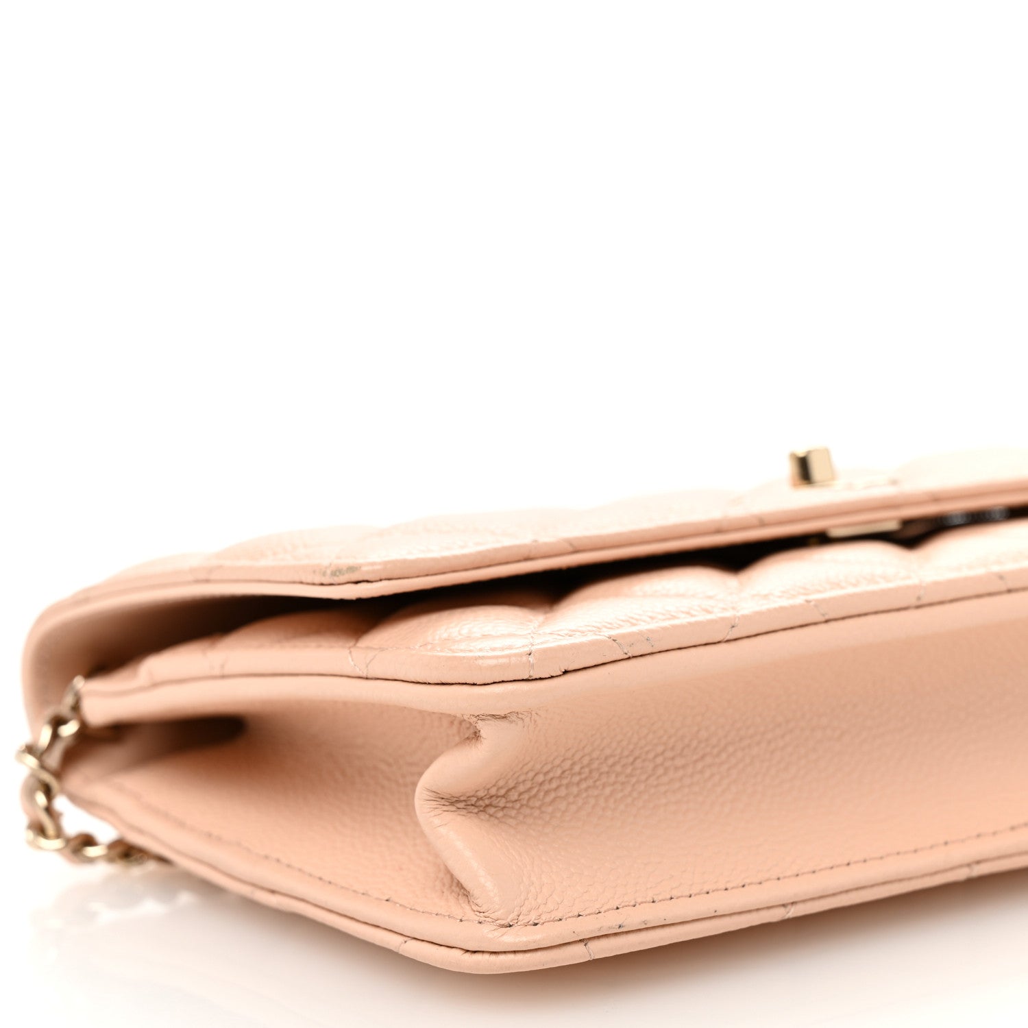 Chanel Caviar Quilted Bow Wallet On Chain WOC Light Beige 10 of 11