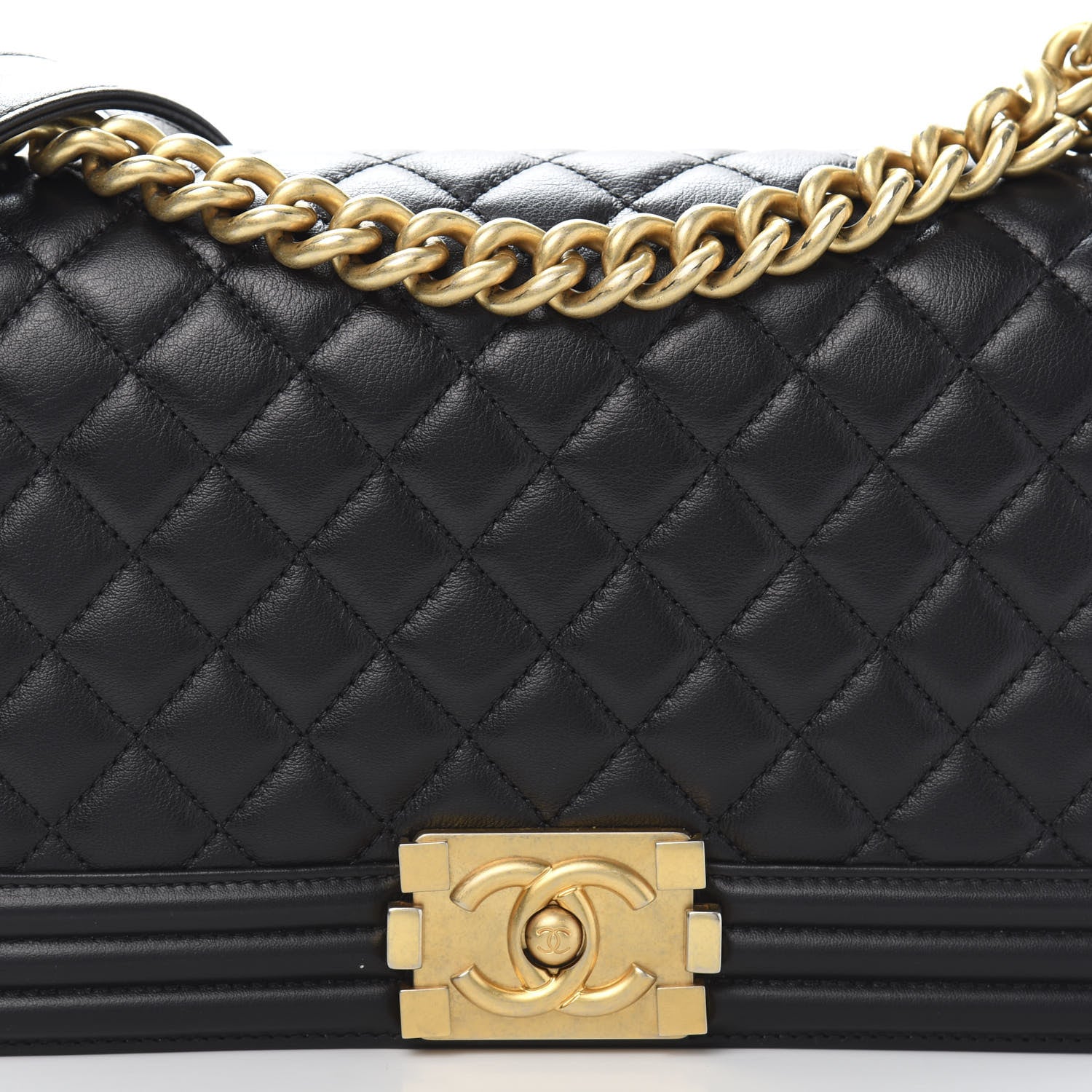 Chanel Lambskin Quilted Medium Boy Flap Black 11 of 11