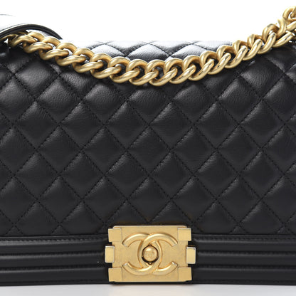 Chanel Lambskin Quilted Medium Boy Flap Black 11 of 11
