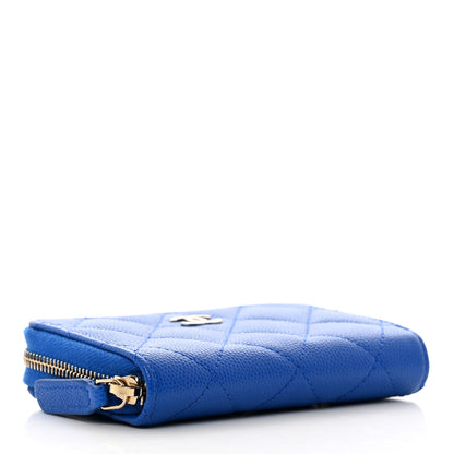 Chanel Caviar Quilted Zip Coin Purse Dark Blue 4 of 8