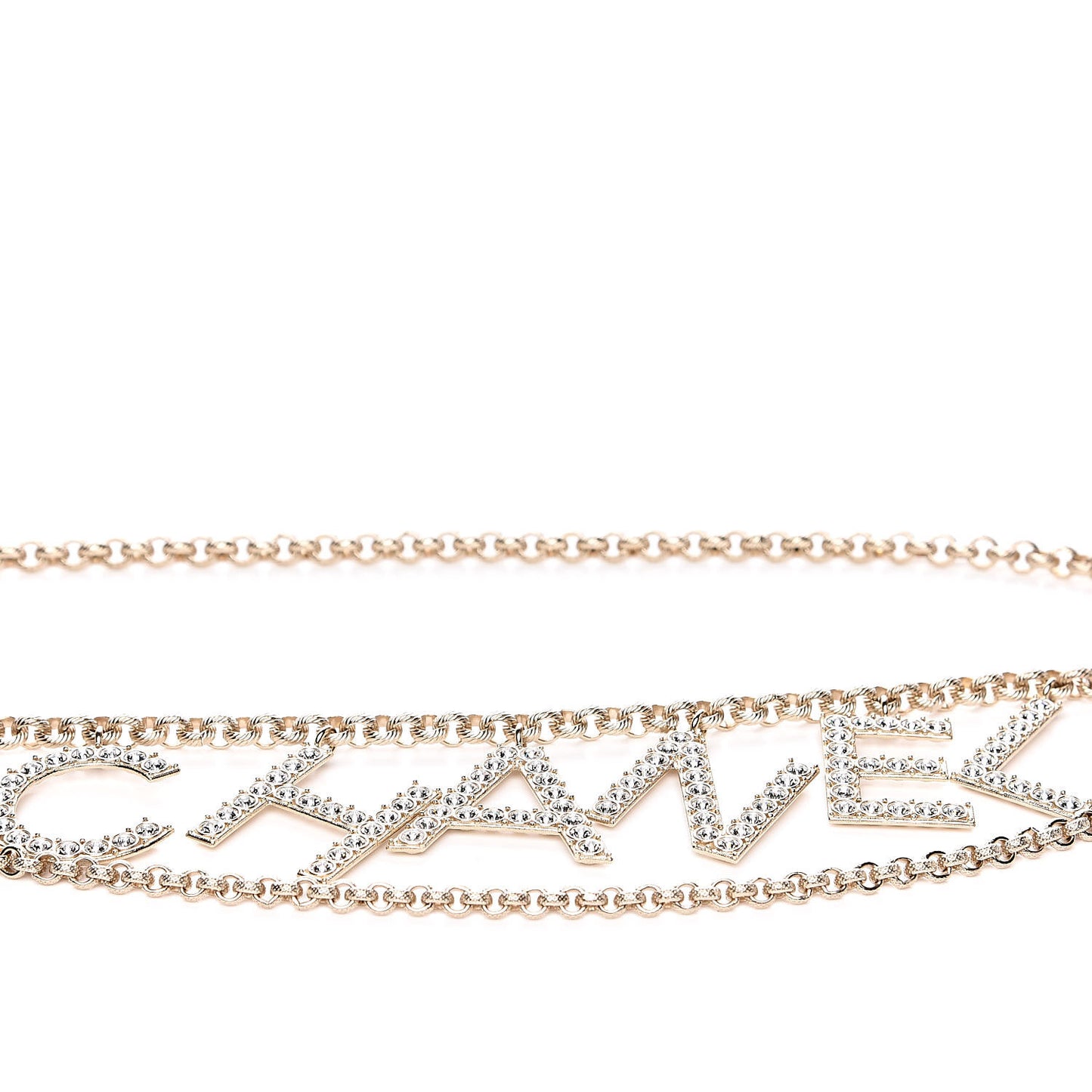 Metal Crystal 90's Icon Logo Chain Belt Gold