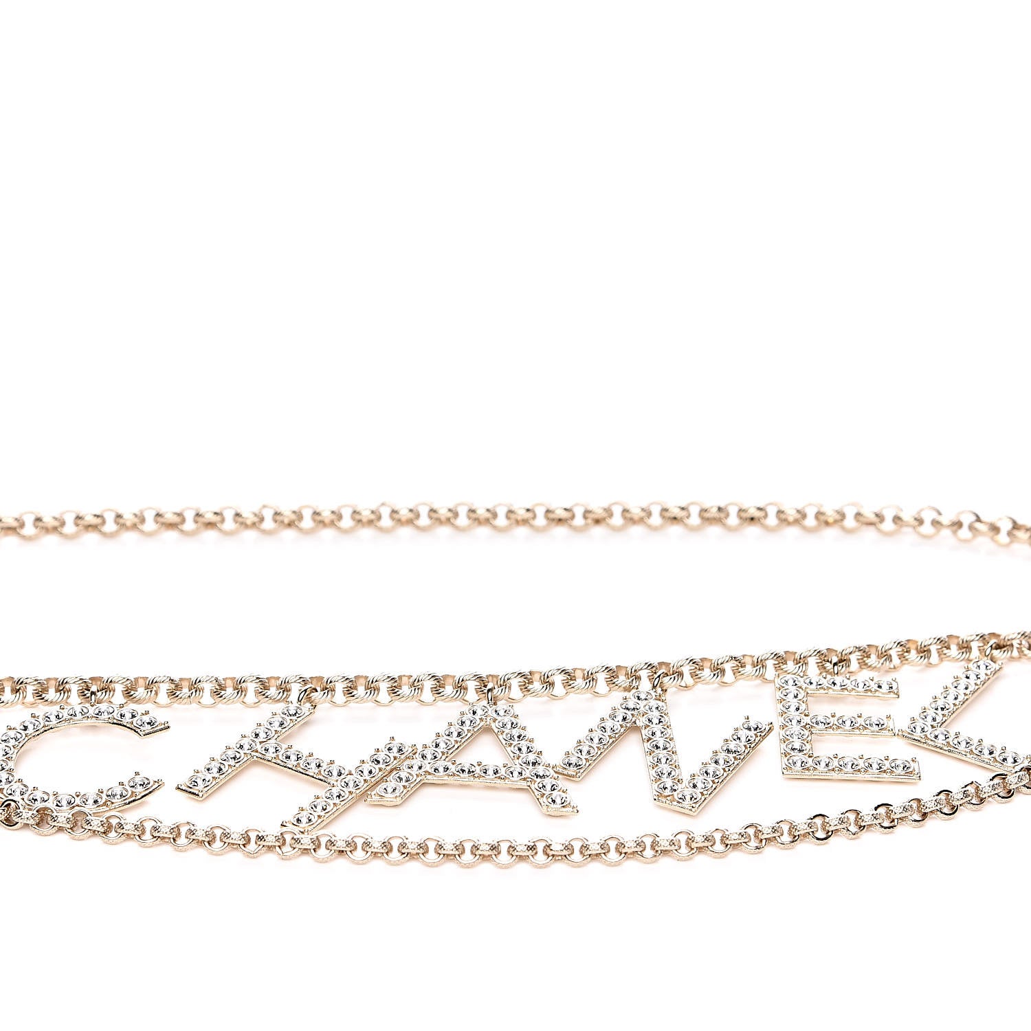 Chanel Metal Crystal 90's Icon Logo Chain Belt Gold 3 of 5