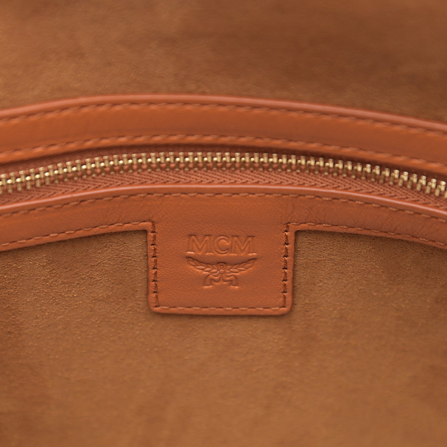 MCM Visetos Tracy Large Tote Cognac 6 of 10