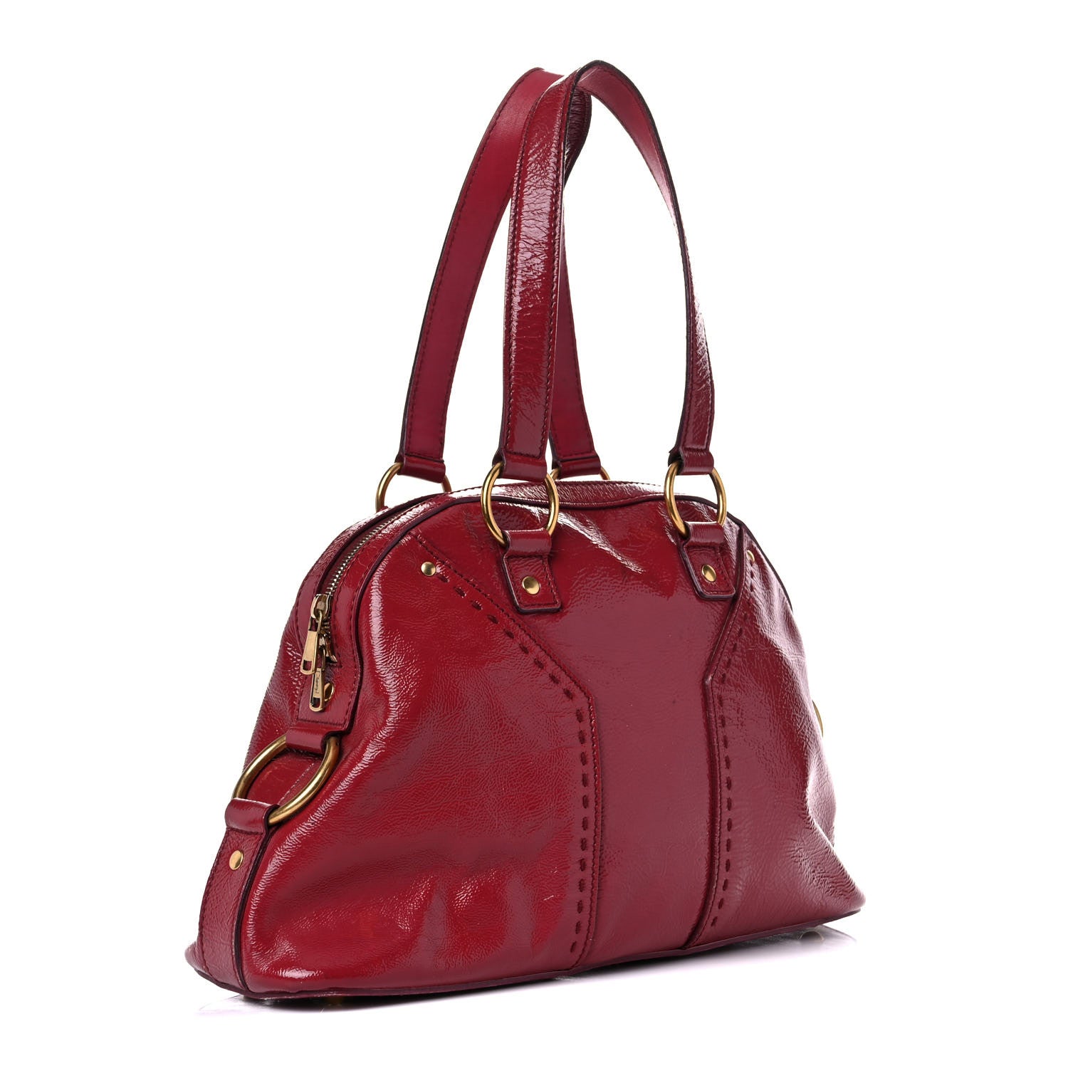 Saint Laurent Patent Calfskin Medium Muse Red 4 of 32