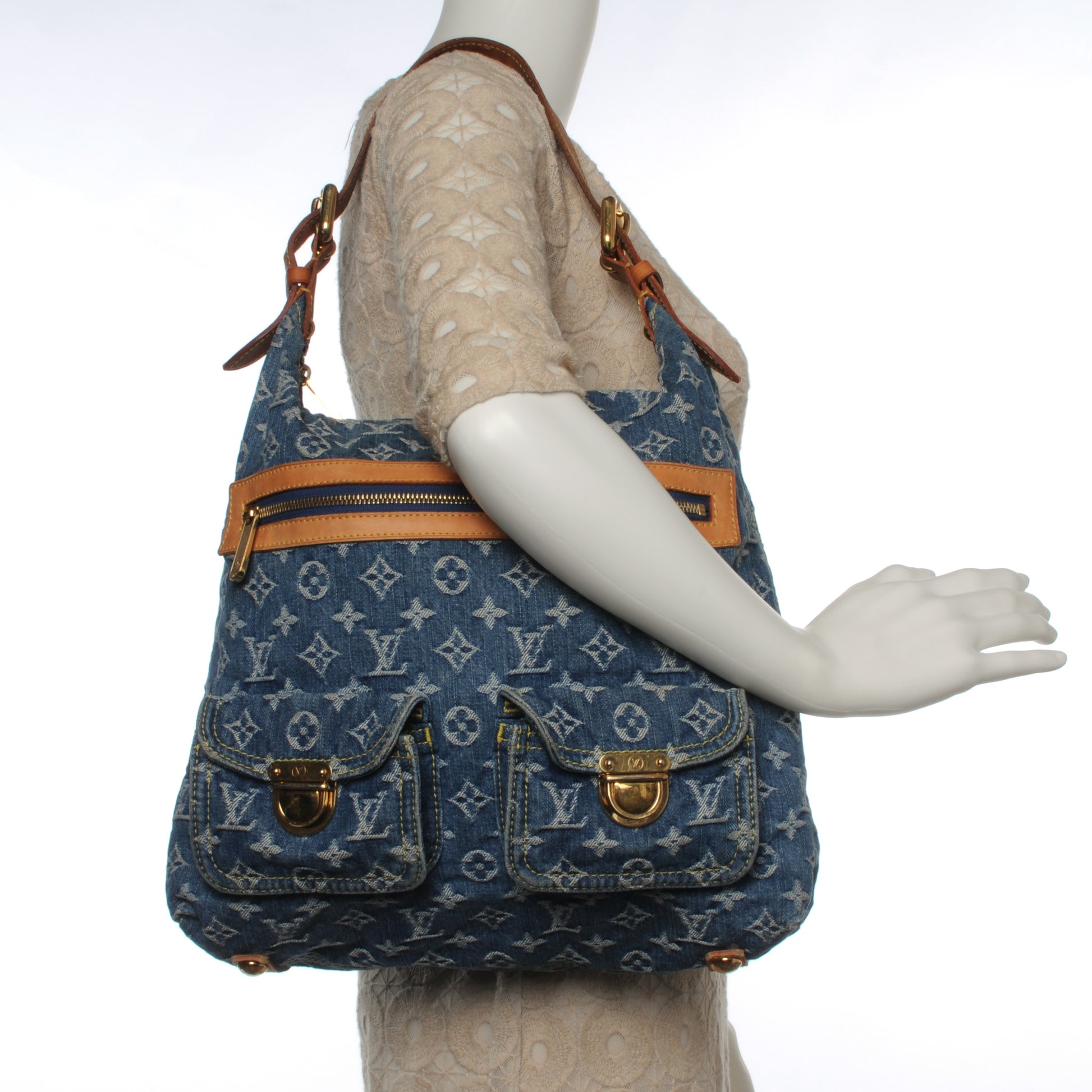 Louis Vuitton Denim Baggy GM Blue 2 of 7