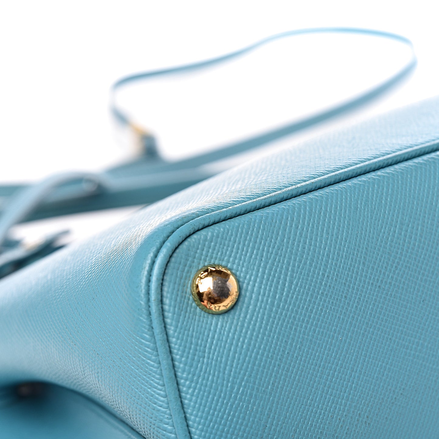 Saffiano Cuir Small Double Bag Turchese
